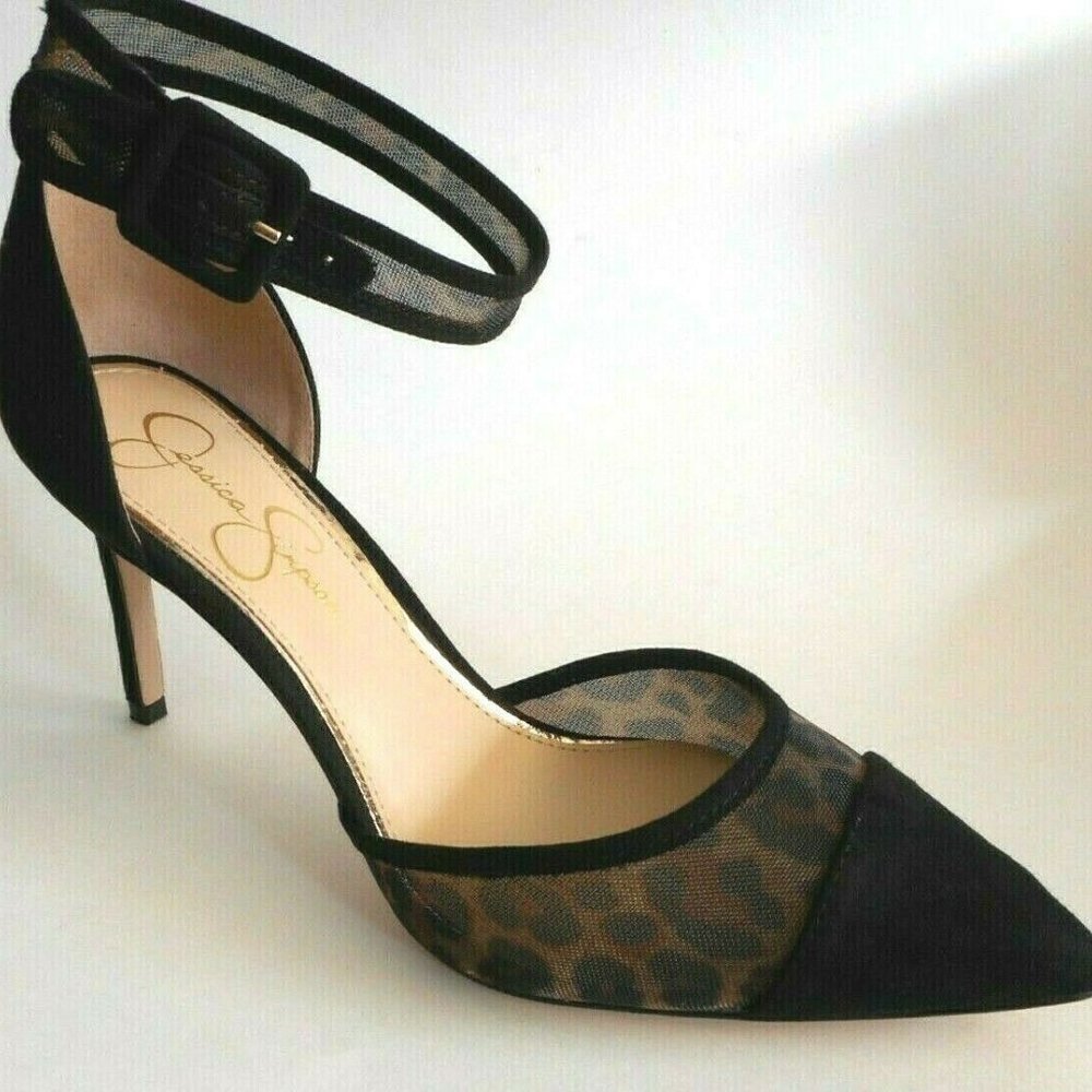 JESSICA SIMPSON Black Multi Leopard Sandal Shoes